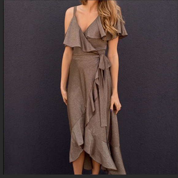 Joyfolie Dresses & Skirts - JOYFOLIE Nigella Dress Bronze